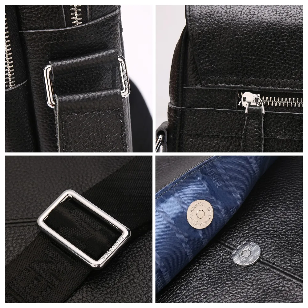 BISON DENIM бренд сумки для мужчин на плечо пояса из натуральной кожи мужчин's