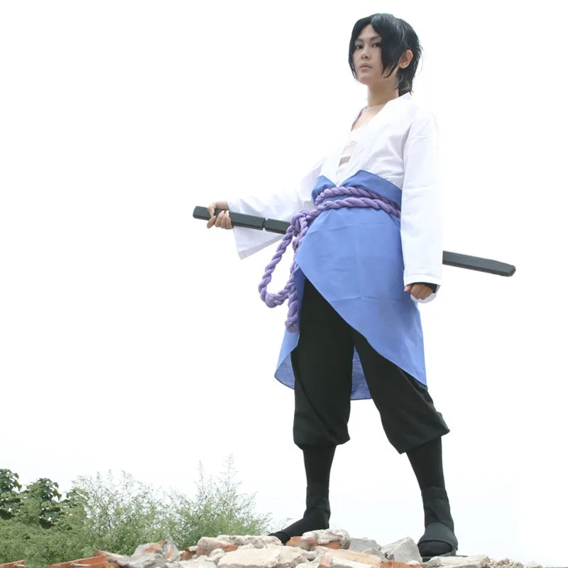 Uchiha Sasuke, маскарадные костюмы, аниме, Наруто, одежда, 3 поколения, одежда, Топы+ штаны+ поясная веревка+ наручники