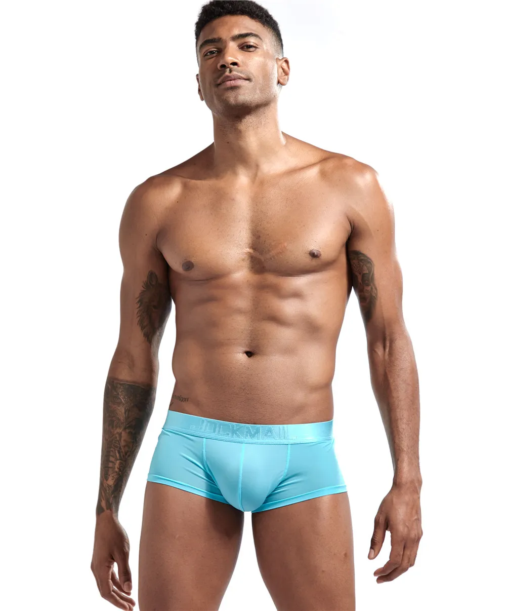 JOCKMAIL, ультра-тонкое сексуальное нижнее белье, мужские боксеры, одноцветные, выпуклые, мужские трусы, Короткие трусы, Слип, Homme Cueca, Гей Нижнее белье