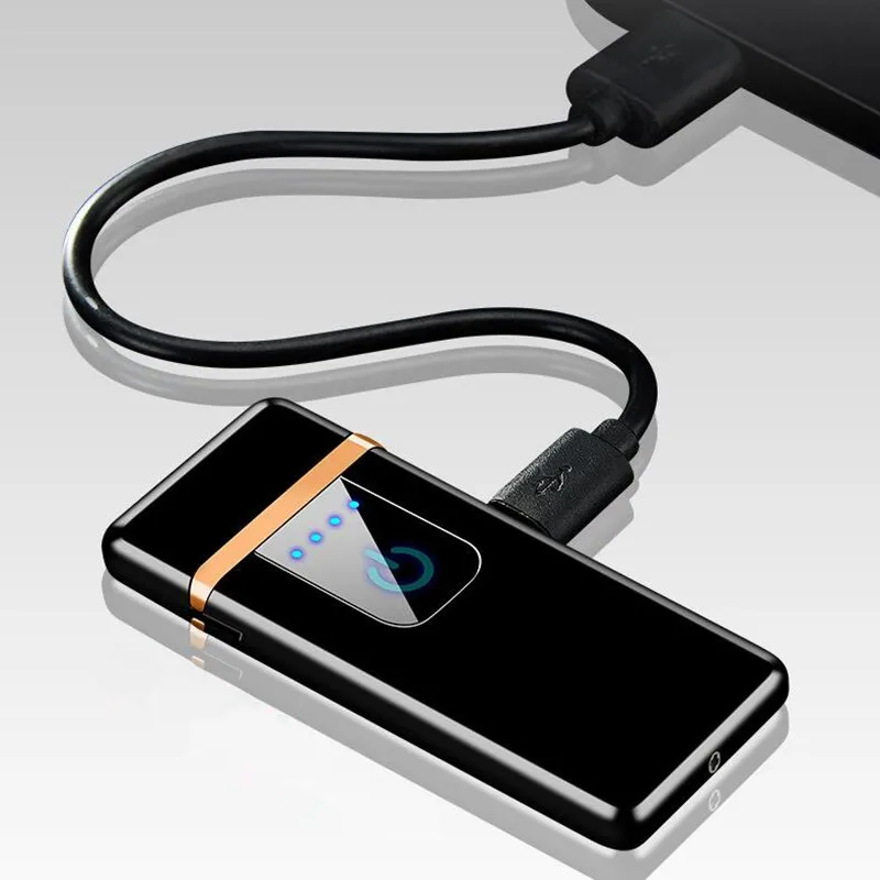 Новинка ультратонкая Зажигалка для сигарета с зарядкой от usb сенсорным экраном