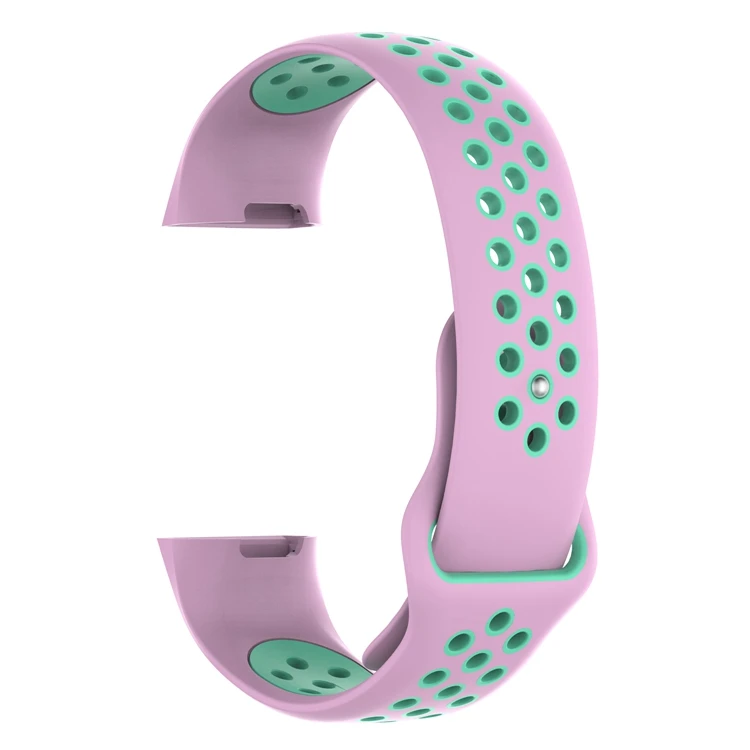Pink Teal Силиконовый ремешок для Fitbit Charge 3 фитнес-трекер спортивные Smartwatch двойной цвет пористые дышащие часы - Цвет: Pink Teal