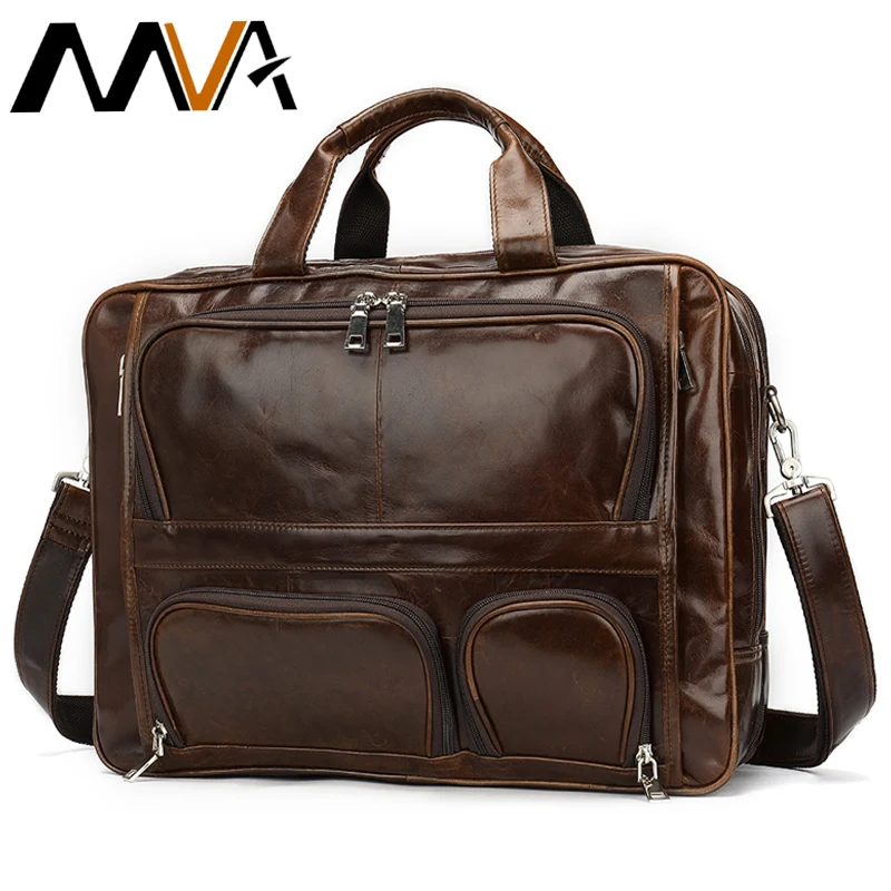 

MVA Briefcase Male Messenger Bag Men's Genuine Leather Briefcase Men Satchel Laptop 15 inch Business Bag for Documents Bags 7289