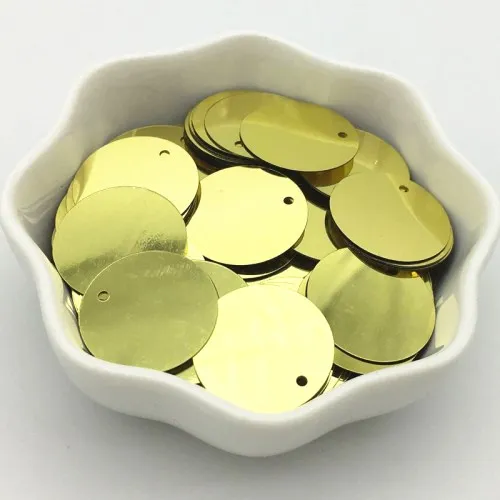 Light gold Блестки 20 мм, плоские круглые свободные блестки для рукоделия шитье свадебная одежда ювелирные изделия для женщин Дети танец DIY украшения аксессуар - Цвет: Light gold