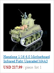 2,4 г Henglong 1/16 масштаб 6,0 инфракрасный боевой пластик M4A3 Шерман РТР р/у Танк 3898 360 турель TH12810