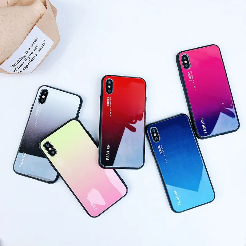 Чехол для телефона GKK iPhone XS Max 7 8 Plus чехлы из закаленного стекла силикона ТПУ