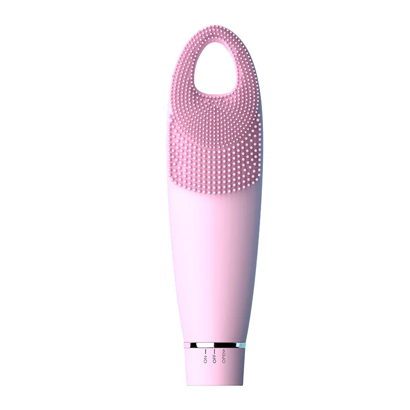 PINK Электрическая Очищающая щетка для лица, силиконовая звуковая вибрация, мини очиститель для глубокой очистки пор, массажер для кожи и глаз, инструменты для ухода за лицом - Цвет: PINK