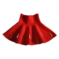 2021 new fall winter girls clothes casual knit mini pleated skirt pearls princess tutu skirts girl 6m 14 years kid clothes