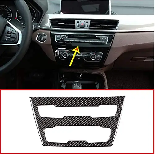

Real Carbon Fiber for BMW X1 F48 2016-2019 Center Console Air Conditioner and Volume Mode Frame Panel Cover Trim Accessories