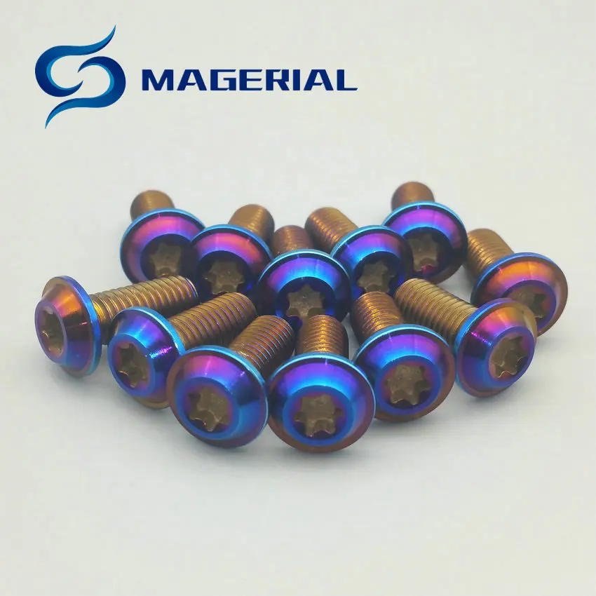 Titanium bolts DIY M8x20mm Motorcycle Modify Ti Bolt Shoulder Burned Blue Color Torx Disc Head screws fastener Pack of 6pcs |
