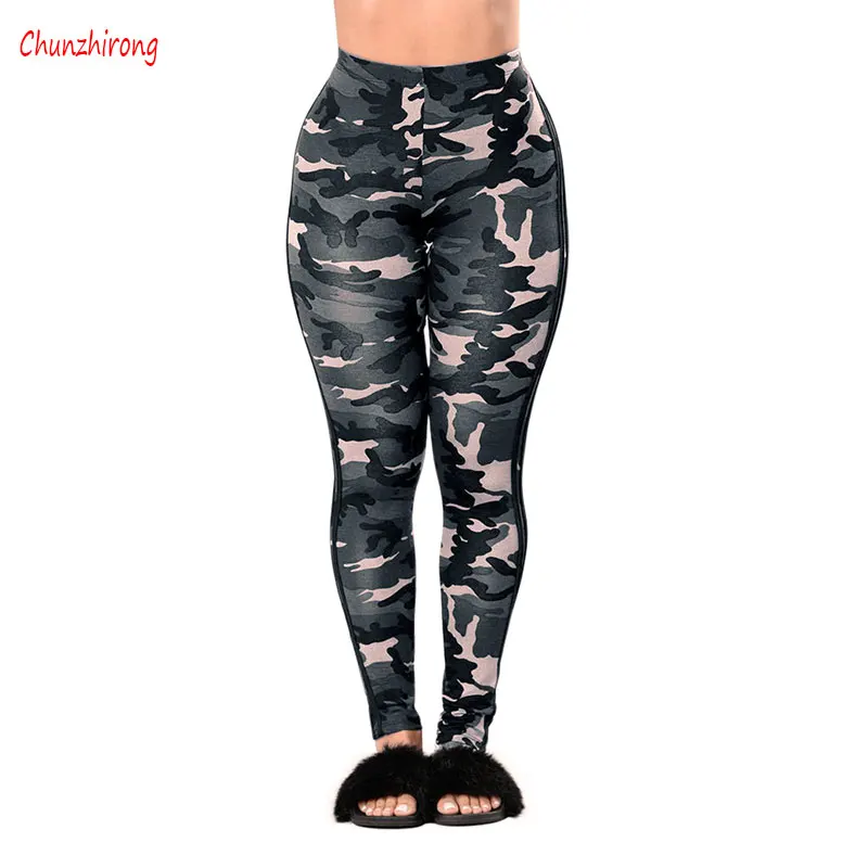 2017 Новая Мода Женщины Девушки Брюки и Капри Камуфляж Печати Сексуальная Slim Fit