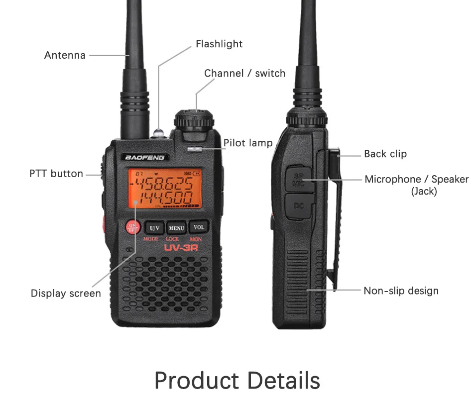 Baofeng UV-3R Walkie Talkie Mark 136-174/400-470 МГц двухдиапазонный двухсторонний радиоприемник Doppia Frequenzy display Due Vie радио св. Хэм радио