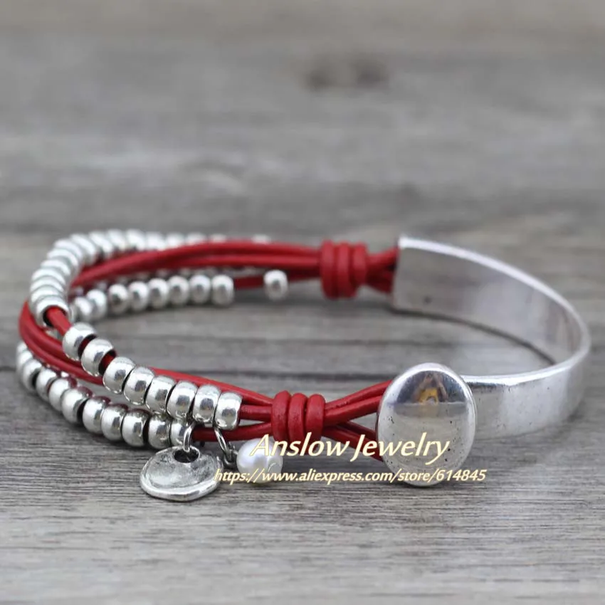 Новое поступление 2020 Модный Браслет манжета Anslow с уникальными бусинами из ниток