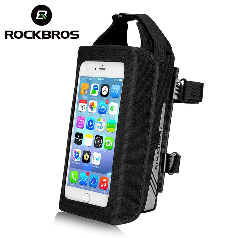 ROCKBROS сумка для телефона для велосипеда, велосипеда, ТПУ, сенсорный экран, непромокаемая Магнитная велосипедная посылка, верхняя труба, передняя сумка, MTB, аксессуары для шоссейного велосипеда