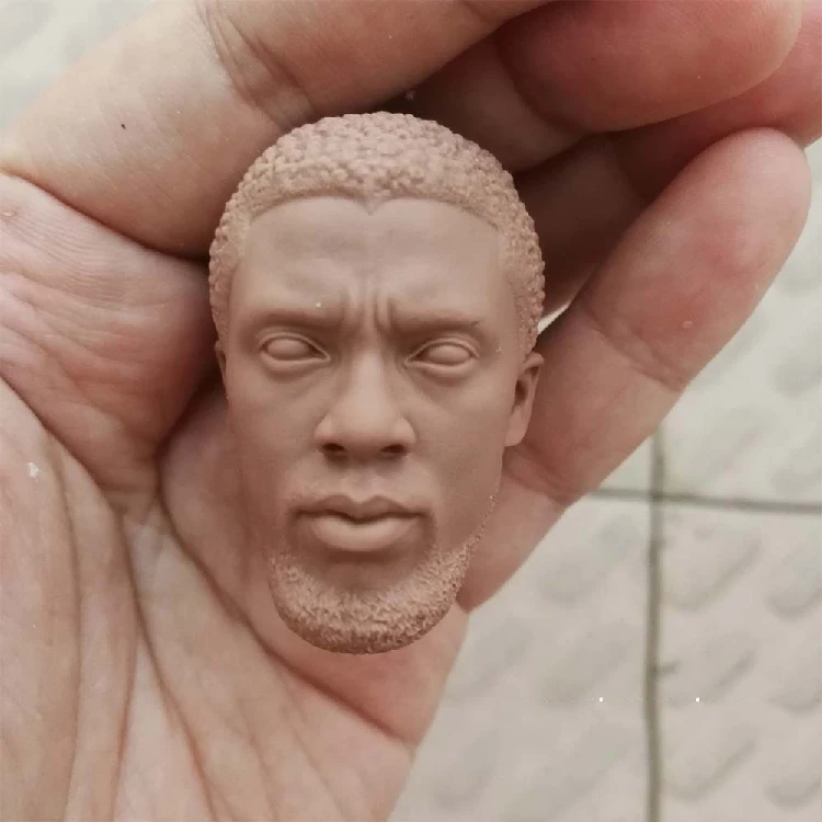 

1/6 Scale Chadwick Boseman 2.0 Black Unpainted Head Sculpt Panther for 12''Action Figures Bodies DIY
