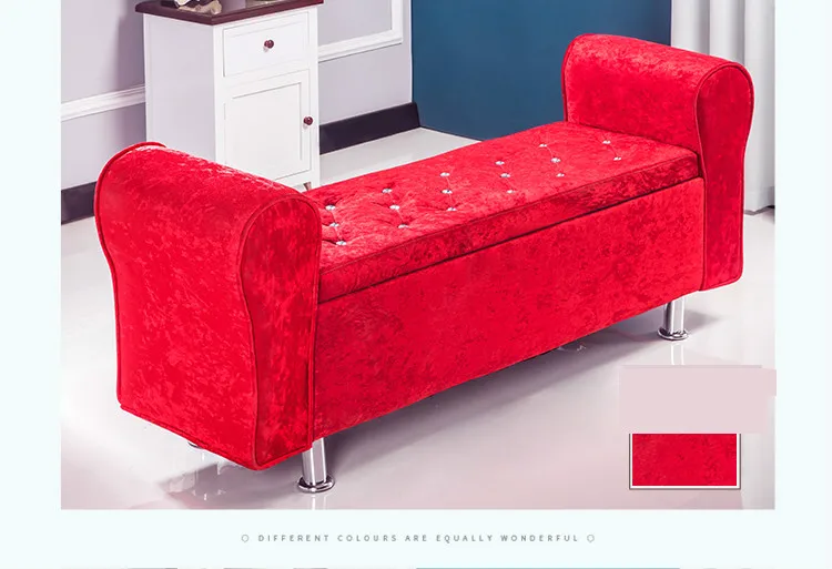 Multifunctional Storage Stool Chair Bedroom Bed End Stool Storage Bench Fabric Shoe Bench Household Sofa Bench Pouf Taburete