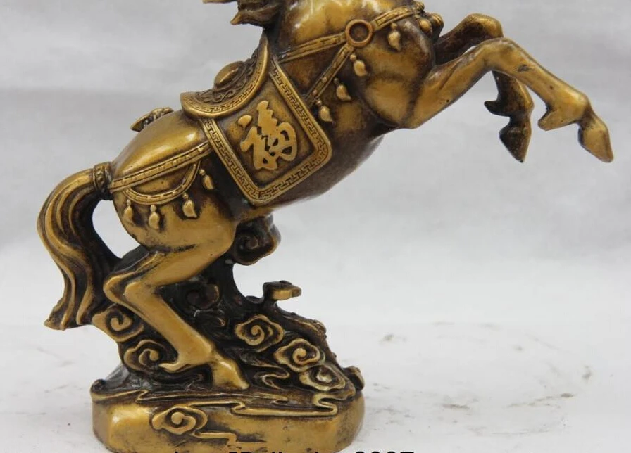 Китайская медная бронза фэн шуй благоприятное богатство бегущая лошадь Steed Win
