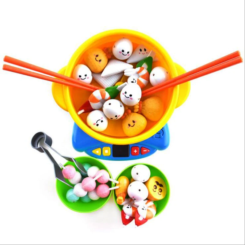 Kids Toys Pretend Kitchen Cooking Hot Pot Food Tools Kits Play House Toy Cookware Set Clipping Family Game Education Gifts |