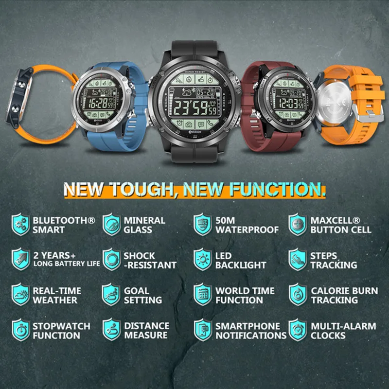 

Smartwatch wristband android IOS monitoring 5ATM waterproof smart watch fashionable professional sports men bracelet wrist band
