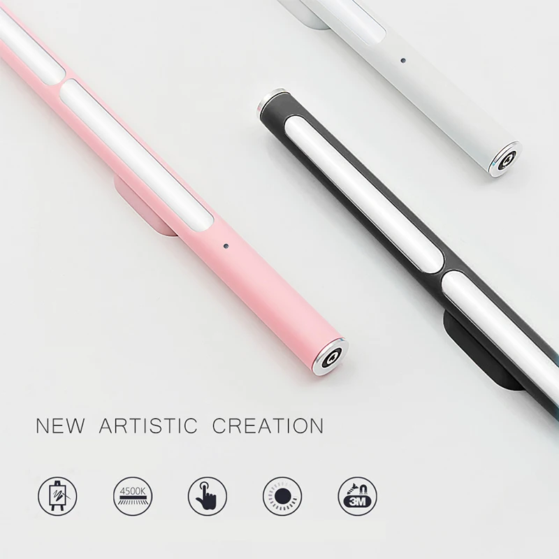 Переносная светодиодная лампа для шкафов с сенсорным выключателем Portable Pencil tube LED Under Cabinet Light Touch Sensor Closet Wall lamp Bar Kitchen Wardrobe Emergency lighting on.