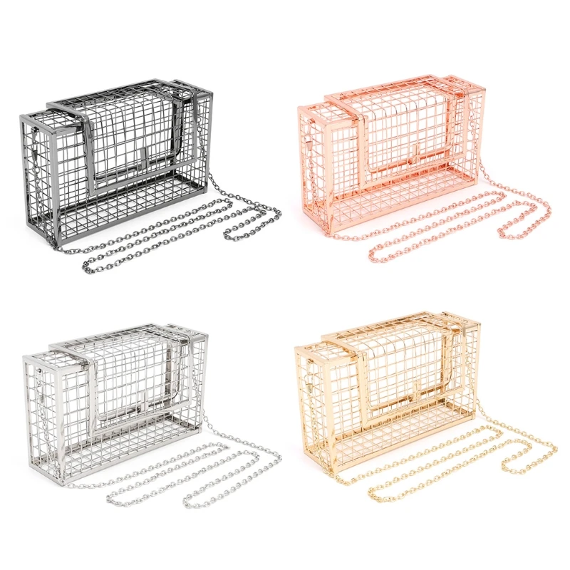 

Metal Hollow Women's Evening Bag Shoulder Crossbody Bags Clutch Cage Handbag