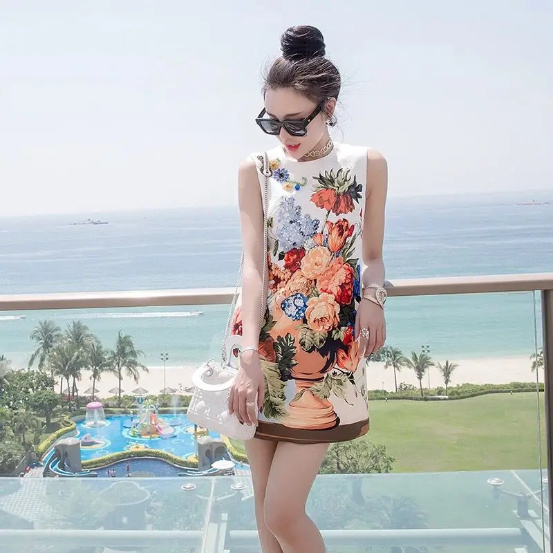 Новинка бутик женское подиумное платье с вышивкой масло для рисования мини Prairie