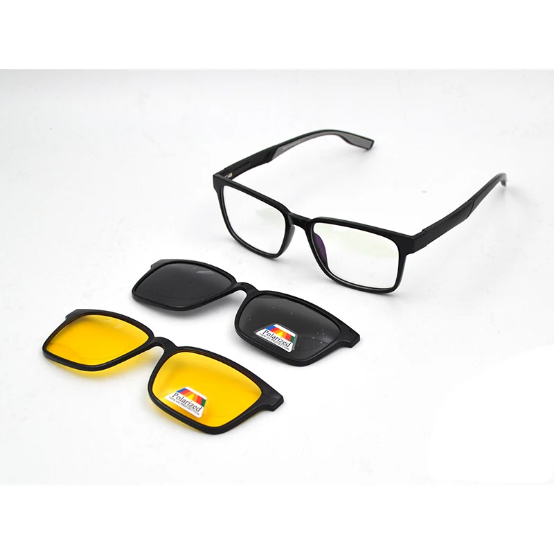 

Солнцезащитные очки TR90 для мужчин и женщин, поляризационные серые и желтые линзы с клипсой, ночное видение, для близорукости, для вождения, L3