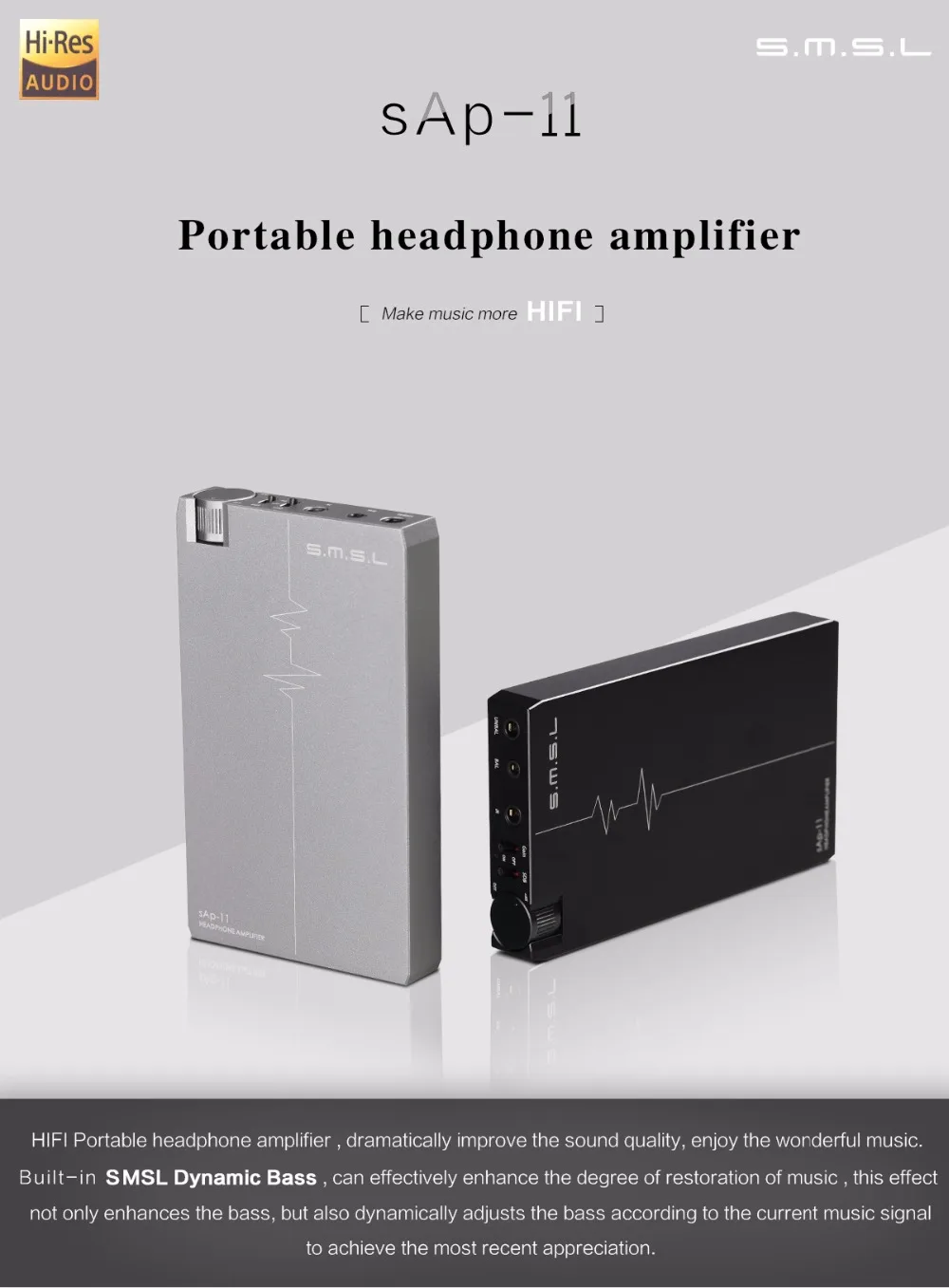 SMSL sap 11 Hifi AudioPortable усилитель для наушников TPA6120A2 Переключатель усиления Встроенный высокопроизводительный Батарея 2,5 мм/3,5 мм Выход