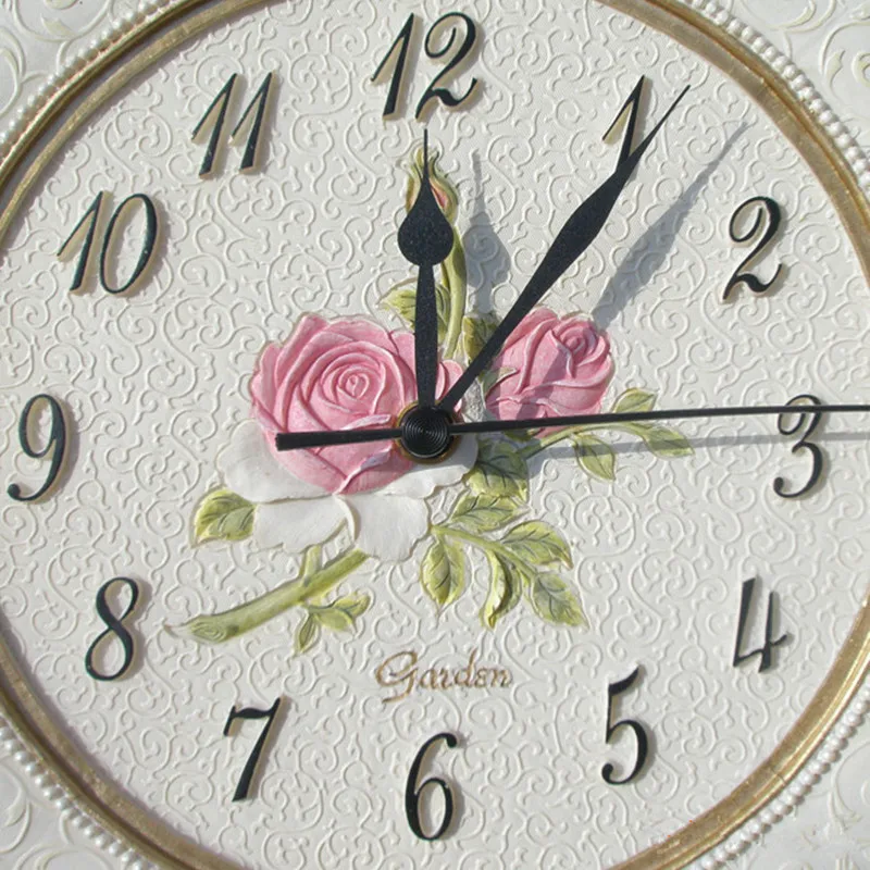 2017 настенные часы Meijswxj Saat в виде роз обои из смолы|rose clock|wall clockresin clock |