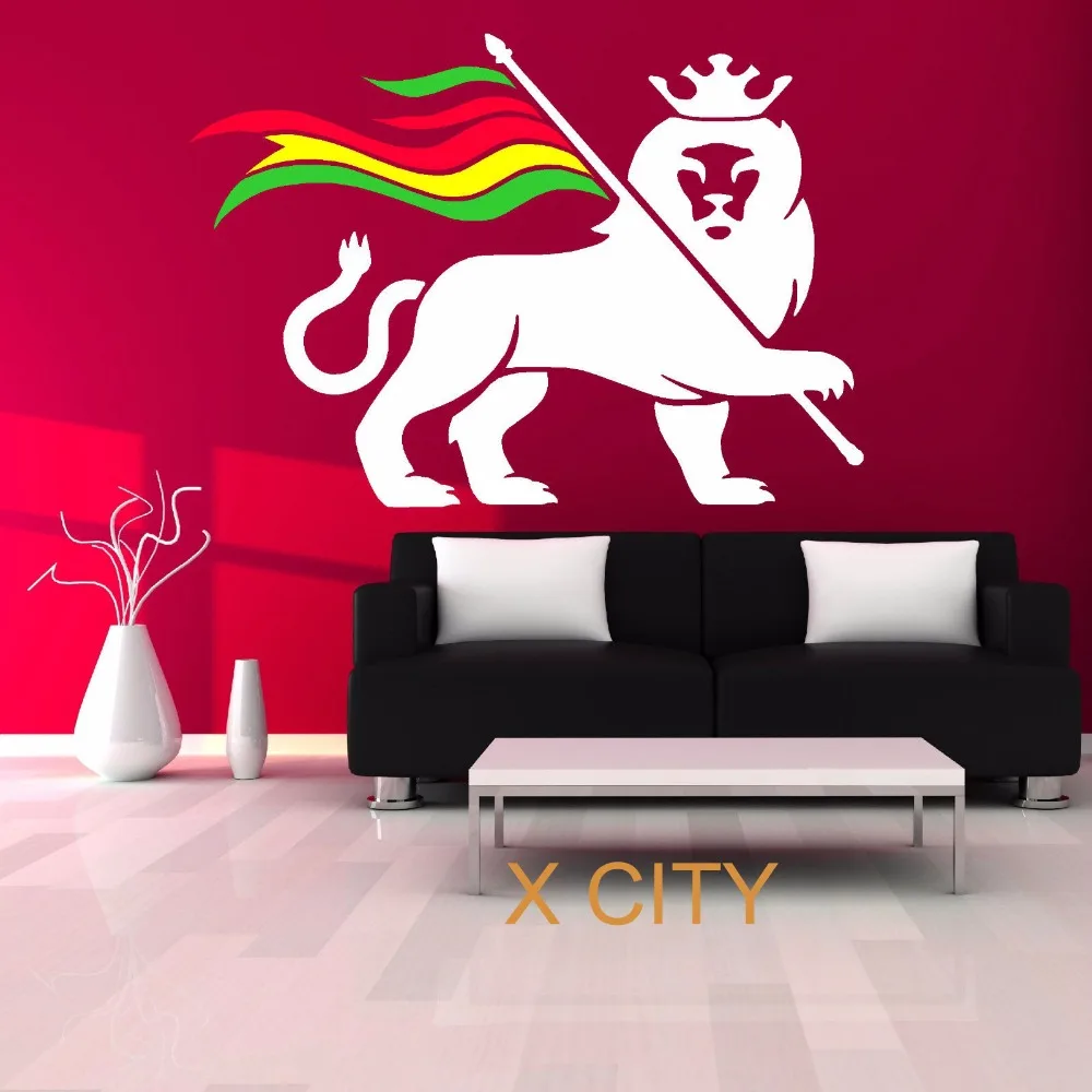 RASTA LION RASTAFARI OF JUDAH BOB MARLEY гигантская Настенная Наклейка виниловая художественная