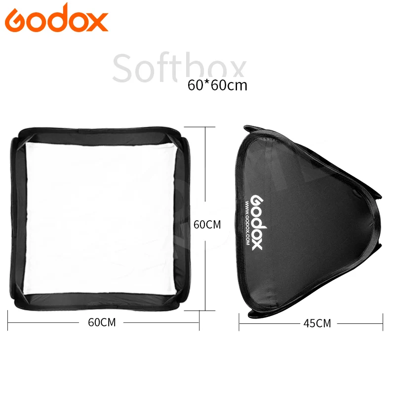 Софтбокс для фотостудии Godox 60*60 см рассеиватель светильник вспышки Speedlite без