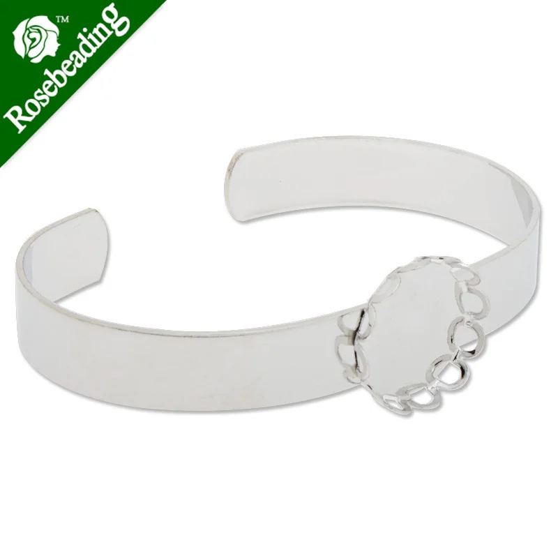 

Imitation Rhodium Plated Adjustable Bracelet Setting With 15MM Round Bezel,Cuff,width is about 8.5mm,Sold 10PCS/Lot