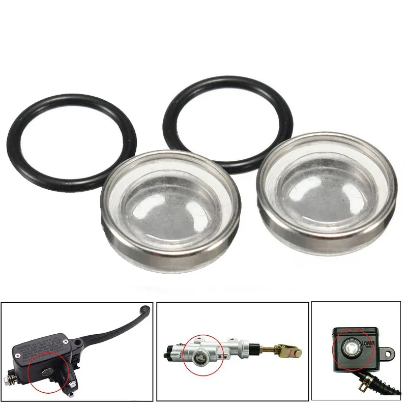 

2 Sets Master Cylinder Brake Lever Reservoir Sight Glass Gasket 18mm 12mm For Motorcycle Scooter ATV Dirt Bike Hydraulic clutch