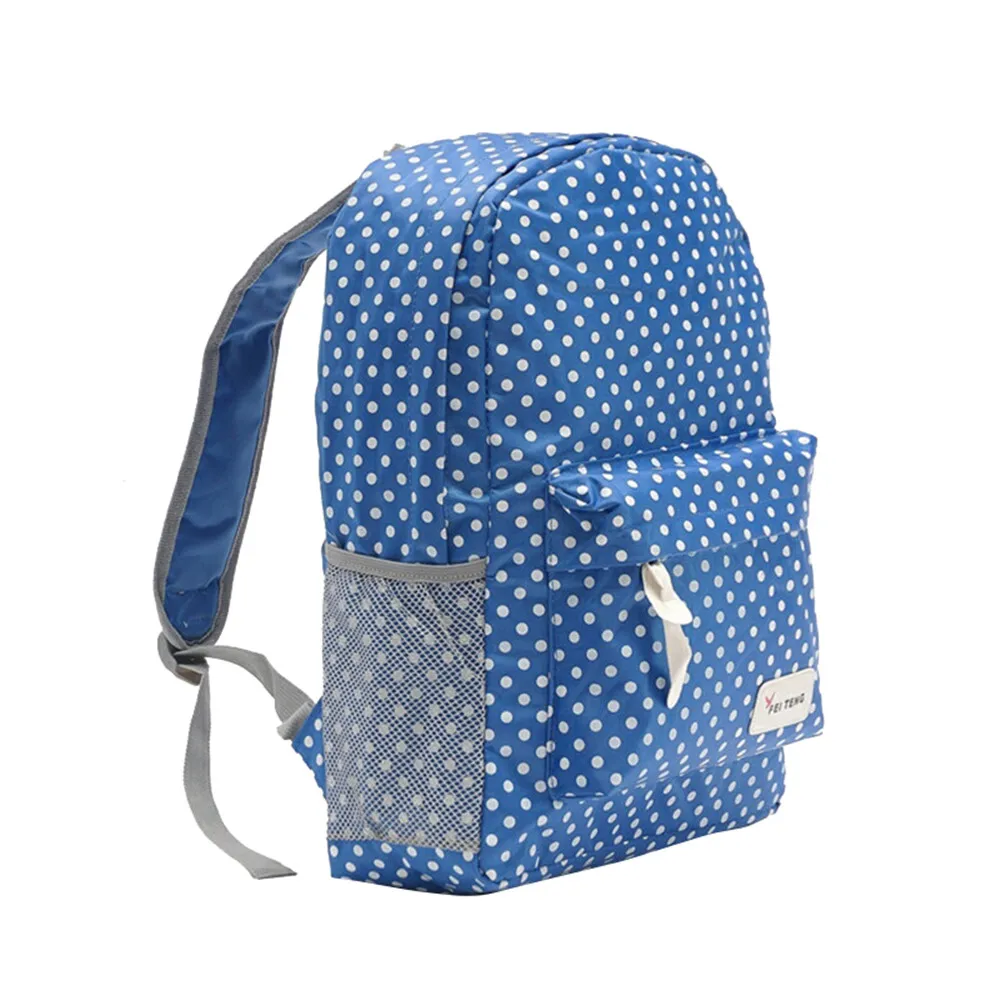 Женский рюкзак в горошек милые дышащие школьные ранцы розового цвета дорожные