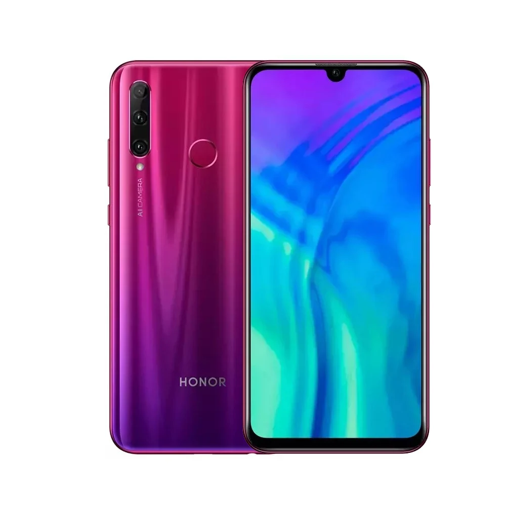 Мобильный телефон Honor 20 Lite с глобальной версией, 4 Гб, 128 ГБ, 6,21 дюйма, FHD+ 32 Мп+ 24 МП, Android 9,0, восьмиядерный смартфон с функцией распознавания лица, NFC, 4G - Цвет: Красный