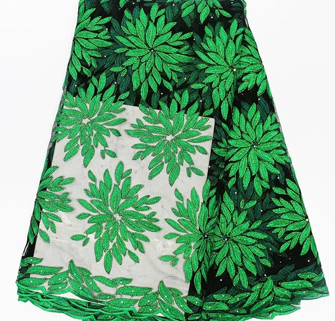 Французский кружевной тюль королевский синий золотой большой цветочный принт 5