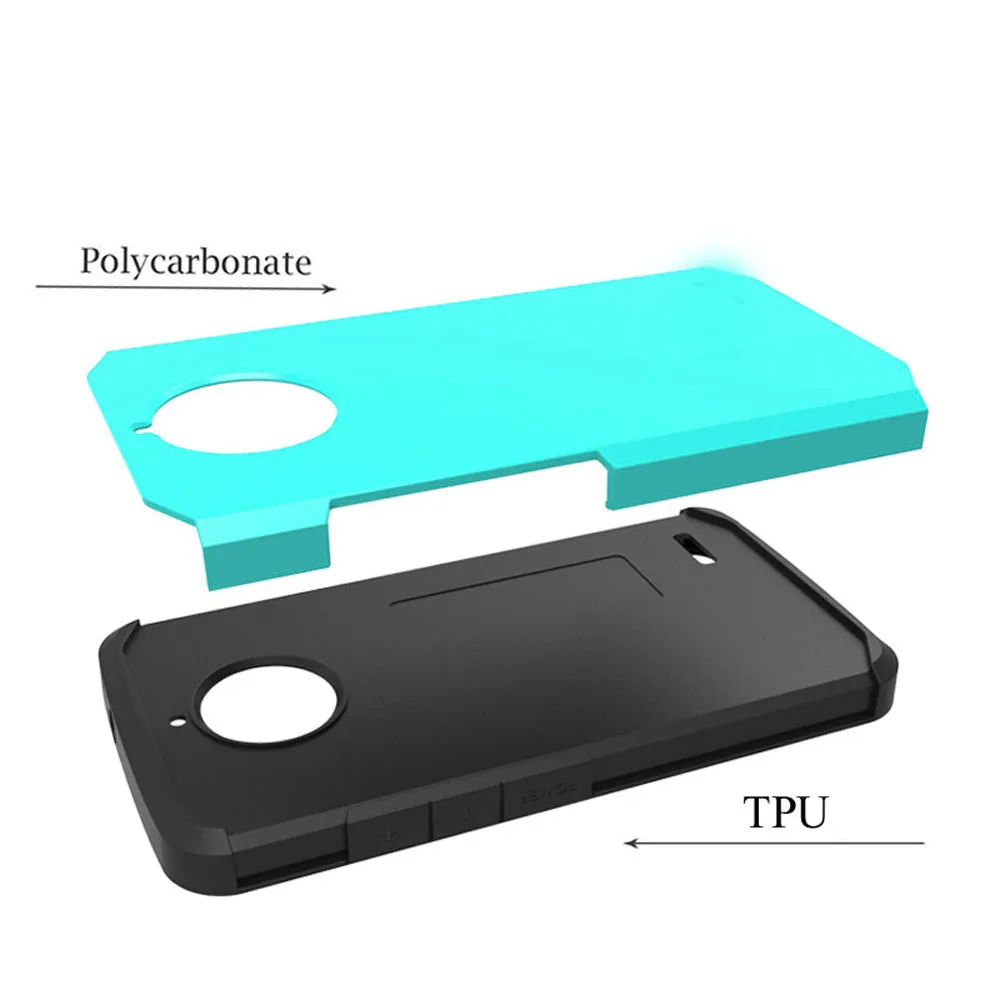 Двухслойный армированный чехол из ТПУ и поликарбоната для Moto E4 Plus ударопрочный