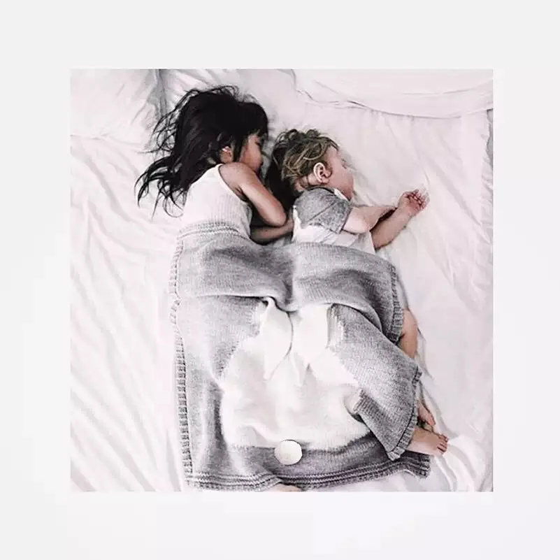 2016 новые осенние детские одеяла милые Серые вязаные пеленки с кроликом для