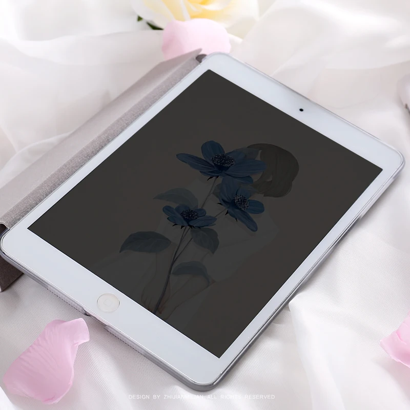 Откидной Чехол с синим цветком для iPad Pro 9 7 11 air 10 5 2 12 2020 Mini 3 4 2019 чехол планшета 7th