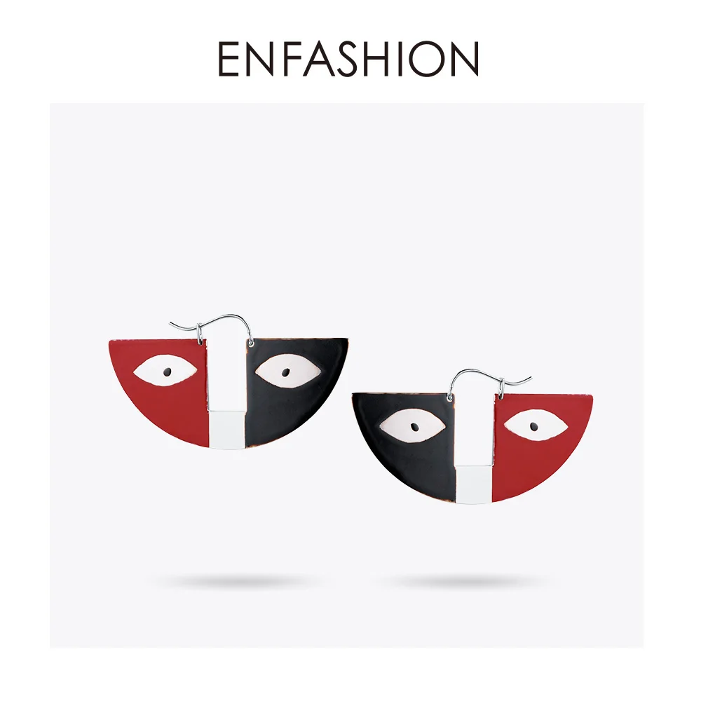 Женские массивные серьги-подвески Enfashion разноцветные полукруглые серьги ручной