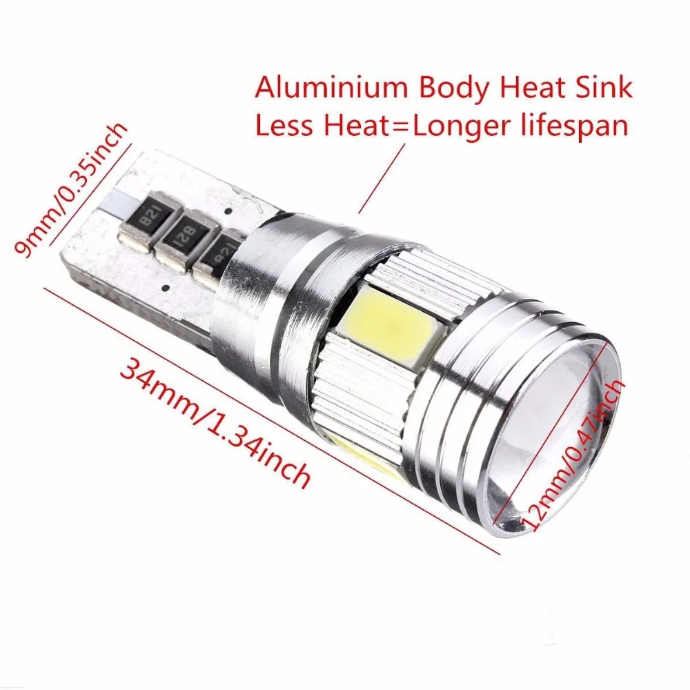 4 x T10 Canbus W5W 5630 6SMD Авто Vehicule ампулы светодиодный Voiture лампе 194 168 Блан Pur(6000 6500k)12V|pur| |
