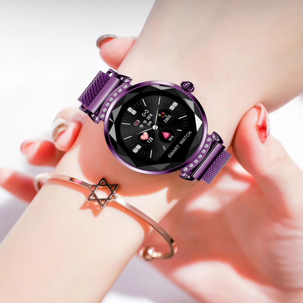 TimeOwner H2 роскошный Смарт браслет для женщин 3D бриллиантовое стекло пульсометр