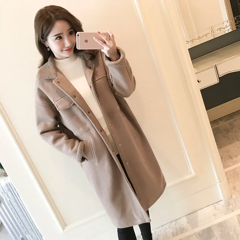 Зимняя новая Корейская версия водолазка из овечьей шерсти длинное стильное