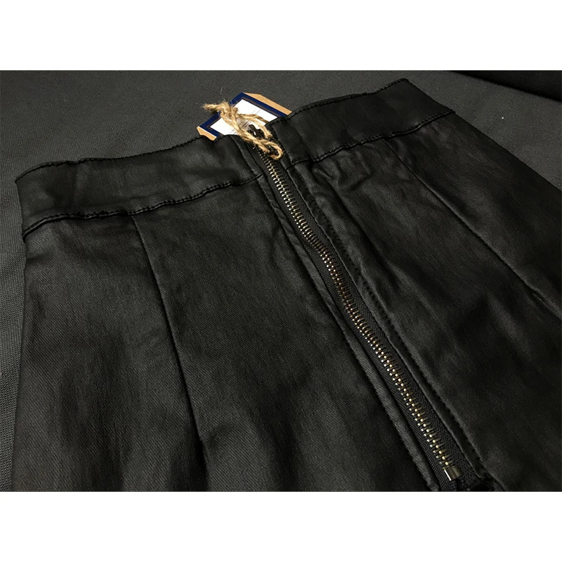 

PU Leather Bodycon Women Skirts 2018 Female Sexy Clothing Autumn Winter Punk High Street Stylish Black Knee Length Split Skirt