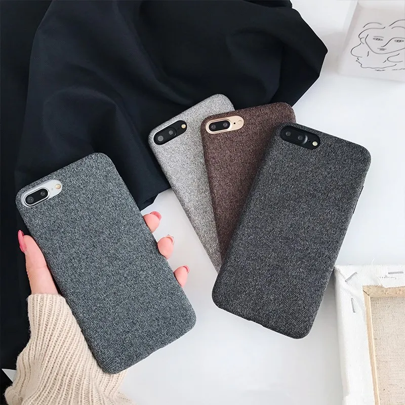 Cyato грубая ткань шаблон чехол для iPhone 8 мягкий TPU 7 plus ультра-тонкий корпус X capa |