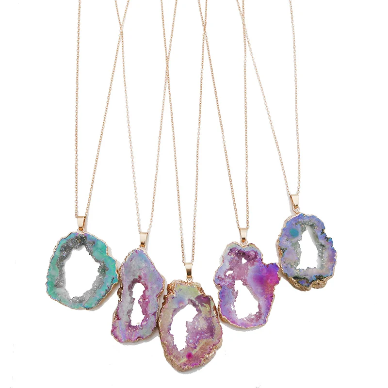 Ожерелье с подвесками из искусственных кристаллов красочные изысканные