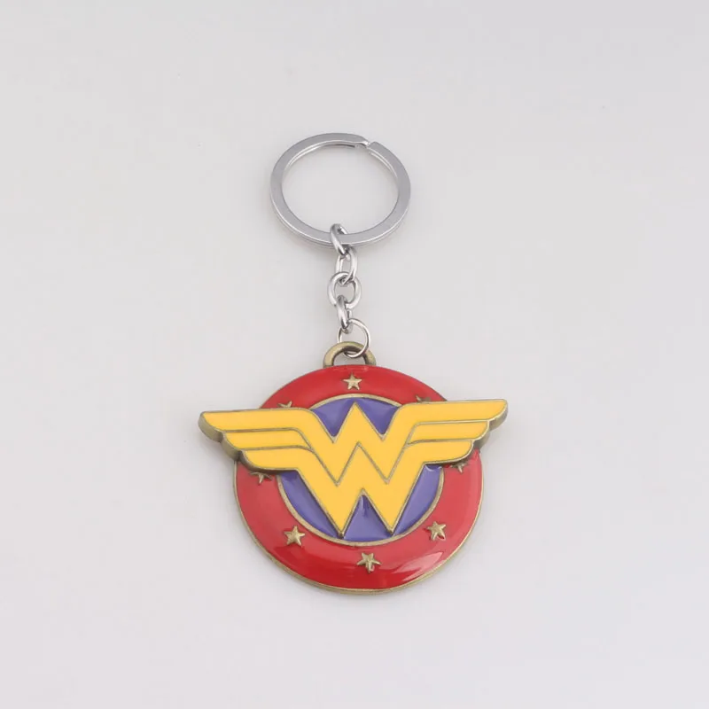 k342 Comics Wonder Woman брелок Подвески Круглый древний бронзовый Щит Оружия W логотип брелок Лига Справедливости llaveros ювелирные изделия подарок - Цвет: k342