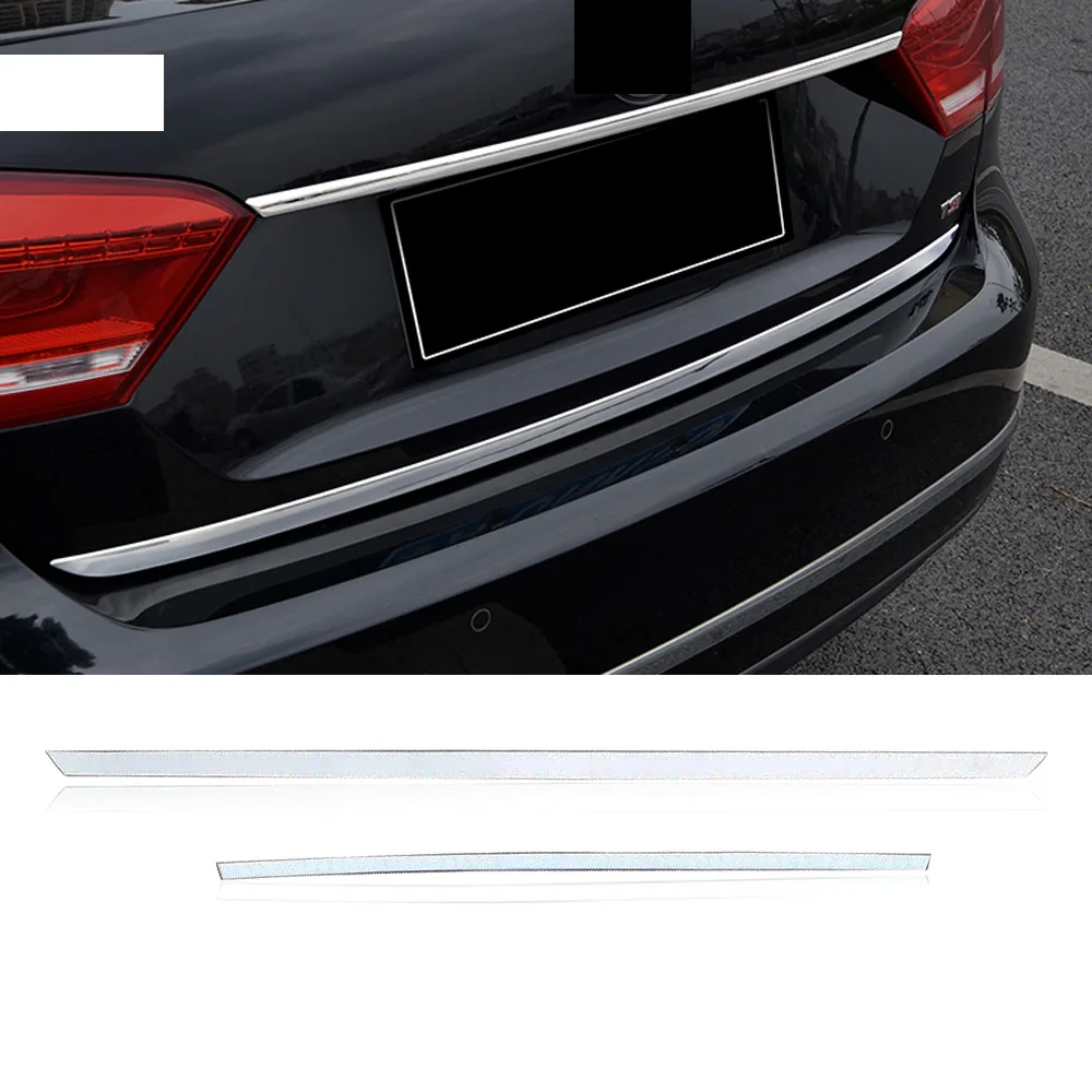 Capqx для VW Passat B7 2011- Задняя Крышка багажника из нержавеющей стали для задней двери ворота бампер отделка двери молдинг украшающая полоса