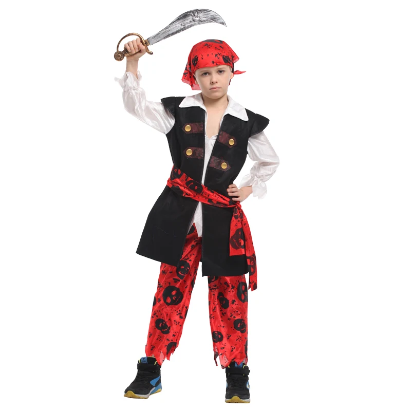 Kids Child Little Skullduggery Pirate Buccaneer Costumes for Boys Halloween Purim Carnival Masquerade Mardi Gras Party Outfit |