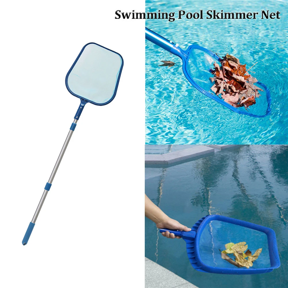 Swimming Pool Cleaner Net Fish Pond Leaf Rubbish Cleaning Tool Mesh Skimmer Telescopic Pole Pools Salvage for pool Rake | Спорт и