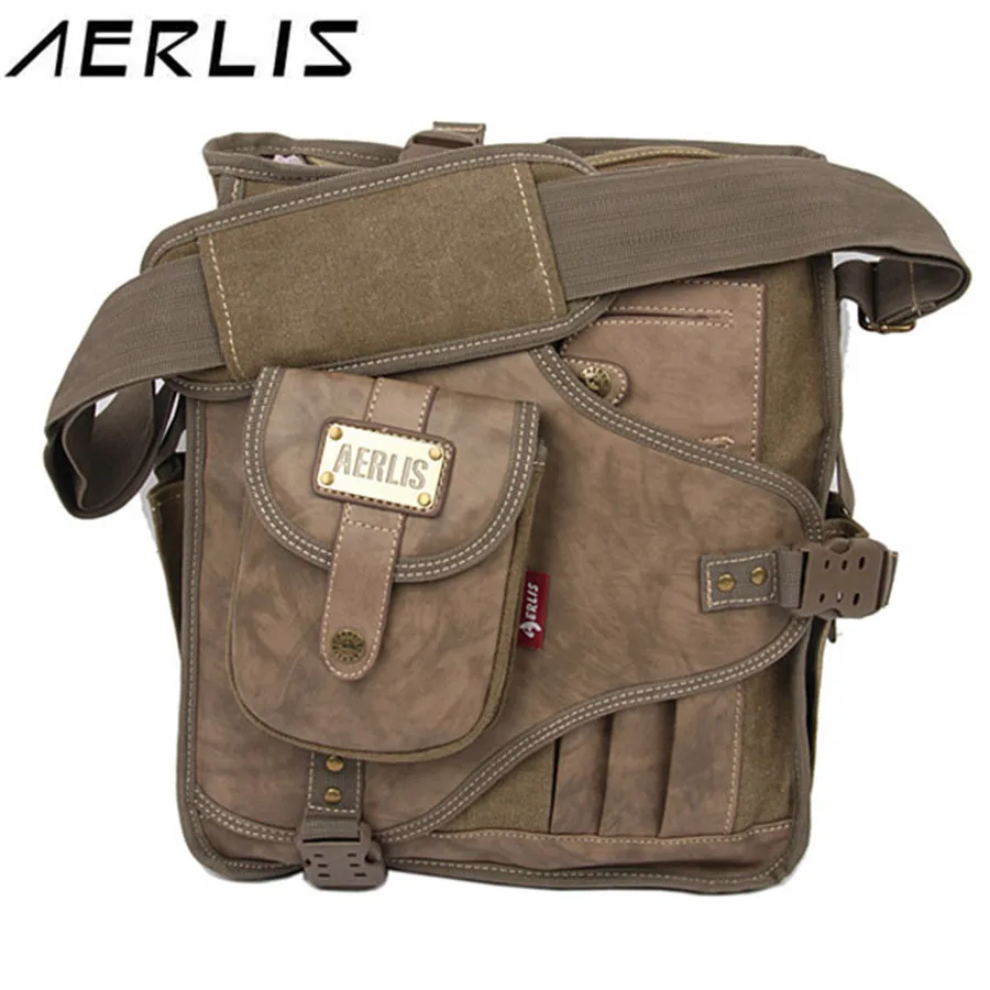 Сумки для мужчин AERLIS Холщовая Сумка повседневная сумка через плечо новинка 2016